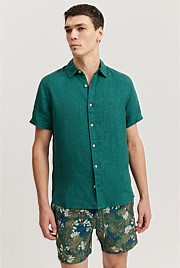 Regular Fit Organically Grown Linen Short Sleeve Shirt