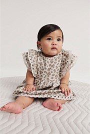 Organically Grown Cotton Leopard Frill Dress