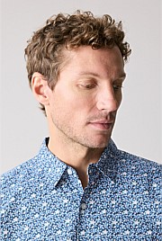 Tailored Fit Cotton Micro Floral Shirt