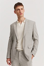 Slim Fit Linen Stretch Pinstripe Jacket