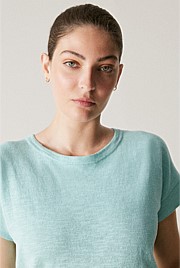Linen Cotton Relaxed Knit T-Shirt