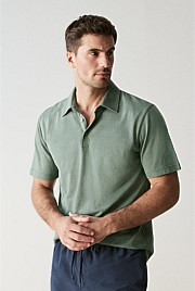 Cotton Herringbone Jacquard Polo