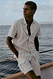 Regular Fit Linen Cotton Stripe Shirt