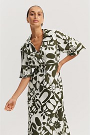 Print Tie Front Dress