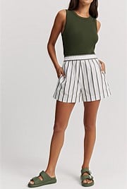 Australian Cotton Stripe Oxford Short