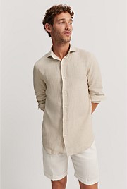 Tailored Fit Organically Grown Linen Stripe Shirt