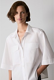 Cotton Poplin Pocket Detail Shirt