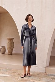 Modal Twin Stripe Shirt Dress