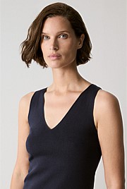 Organically Grown Cotton Rib V Neck Tank