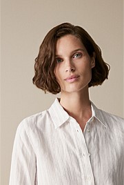 Yarn Dyed Linen Twin Stripe Shirt