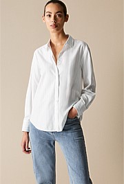 Cotton Modal Twill Stripe Shirt