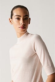 Merino Jersey Mock Neck Knit