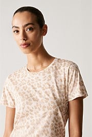 Pima Cotton Jersey Ocelot Print T-Shirt