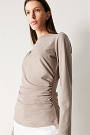 Cotton Modal Blend Boatneck Top