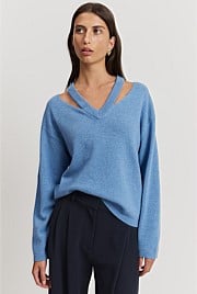 Organically Grown Cotton Blend Cut-Out Rib Knit