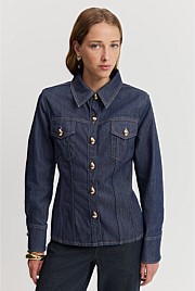 Panelled Denim Blouse