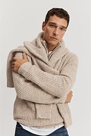 Merino Nep Half Zip Knit