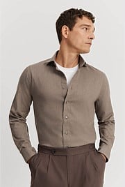 Tailored Fit Cotton Blend Shirt