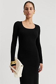 Organically Grown Cotton Scoop Neck Knit Dress