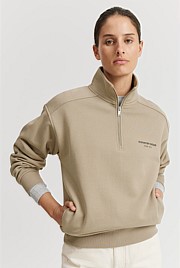 Australian Good Earth Cotton Zip Neck Sweat