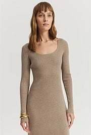 Organically Grown Cotton Scoop Neck Knit Dress