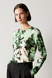 Pima Cotton Blurred Floral T-shirt