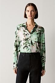 Satin Blurred Floral Shirt