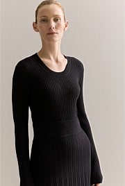 Cotton Cashmere Blend Rib Knit Pullover