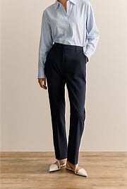 Yarn Dyed Wool Blend Tailored Trouser