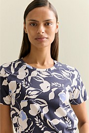 Pima Cotton Floral Short Sleeved T-shirt