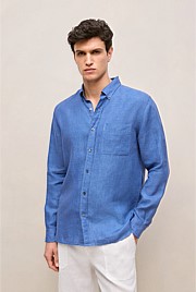 Regular Fit Delave Linen Long Sleeve Shirt