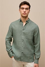 Regular Fit Delave Linen Long Sleeve Shirt