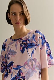 Silk Floral Relaxed T-shirt