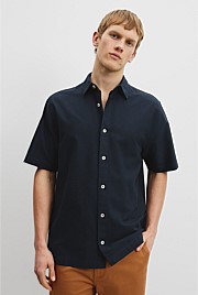 Relaxed Fit Cotton Short Sleeve Oxford Shirt