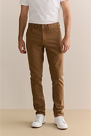 Regular Fit Garment Dyed Twill Five Pocket Pant