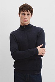 Australian Merino Wool Half Zip Knit
