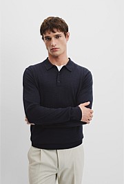 Australian Merino Wool Button Knit Polo