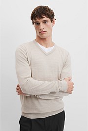 Australian Merino Wool V-Neck Knit
