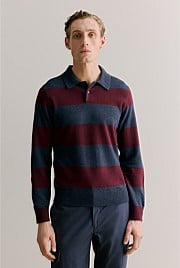 Merino Rugby Stripe Polo