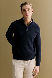 Merino Rib Stitch Half Zip