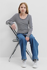 Teen Rib Crop Long Sleeve T-Shirt