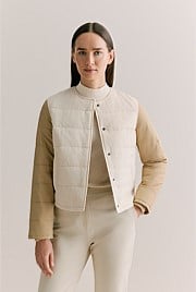 Two Tone Padded Bomber Jacket