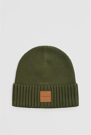 Organically Grown Cotton Blend Patch Logo Beanie
