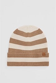 Organically Grown Cotton Blend Stripe Knit Beanie
