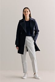 Cotton Mid Length Trench Coat