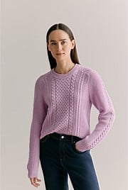Merino Cable Knit Crew