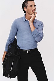 Australian Merino Wool Button Knit Polo