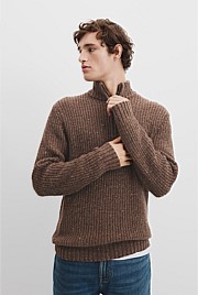 Merino Nep Half Zip Knit