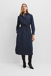 Belted Cotton Midi Dress