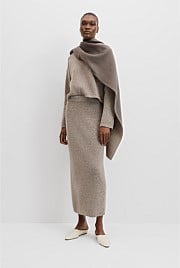 Melange Knit Midi Skirt